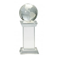 8 1/4 Crystal Globe on Clear Tower